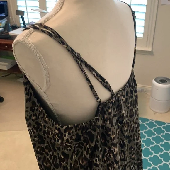 Peyton Jensen son spaghetti slip dress leopard print xL - Picture 2 of 5